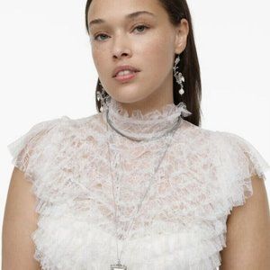 SZ Small RUFFLED LACE TOP LIMITED EDITION ZARA REF 2538/752